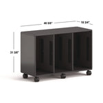 Class-ifi Tote Storage Cabinet, Three-Wide, 46.63" x 18.75" x 31.38", Charcoal Gray
