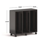 Class-ifi Tote Storage Cabinet, Three-Wide, 46.63" x 18.75" x 44.13", Charcoal Gray