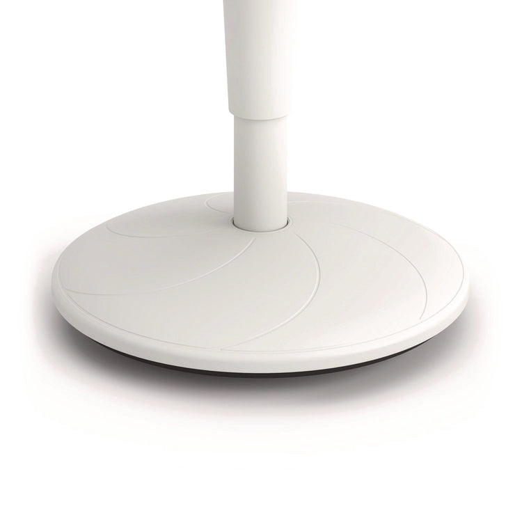 Revel Adjustable Height Fidget Stool, Backless, Supports Up to 250 lb, 13.75" to 18.5" Seat Height, Charcoal Seat, White Base