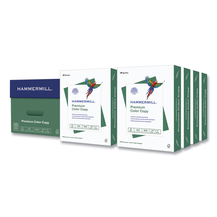 Premium Color Copy Print Paper, 100 Bright, 32 lb, 8.5 x 11, Photo White, 500/Ream, 8 Reams/Carton, 32 Cartons/Pallet