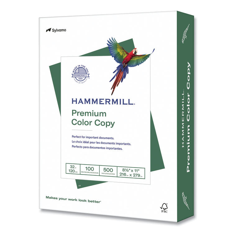 Premium Color Copy Print Paper, 100 Bright, 32 lb, 8.5 x 11, Photo White, 500/Ream, 8 Reams/Carton, 32 Cartons/Pallet
