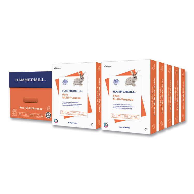 Fore Multipurpose Print Paper, 96 Bright, 24 lb, 8.5 x 11, White, 500 Sheets/Ream, 10 Reams/Carton, 32 Cartons/Pallet
