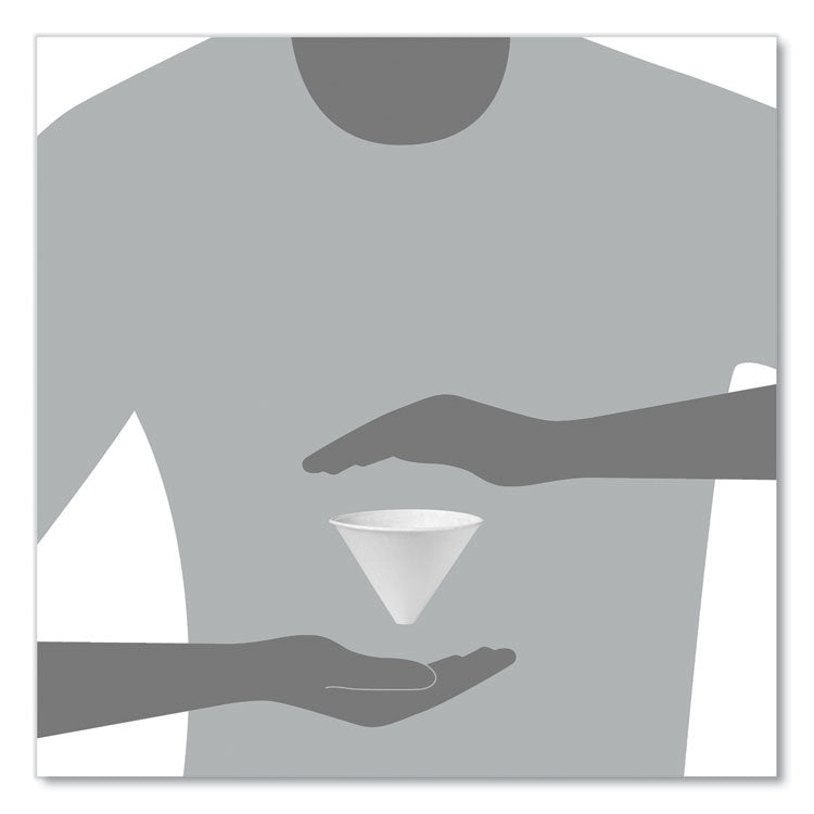 Bare Eco-Forward Treated Paper Funnel Cups, 6 oz, White, 250/Bag, 10/Carton