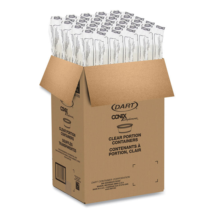 Conex Complements Portion/Medicine Cups, 1.5 oz, Plastic, Translucent, 125/Bag, 20 Bags/Carton