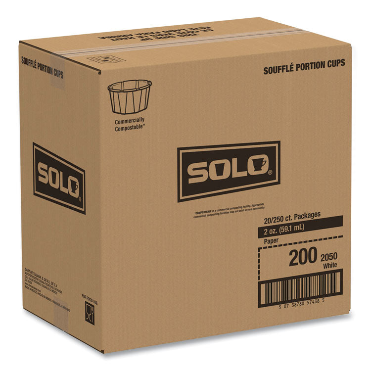 Paper Portion Cups, 2 oz, White, 250/Bag, 20 Bags/Carton