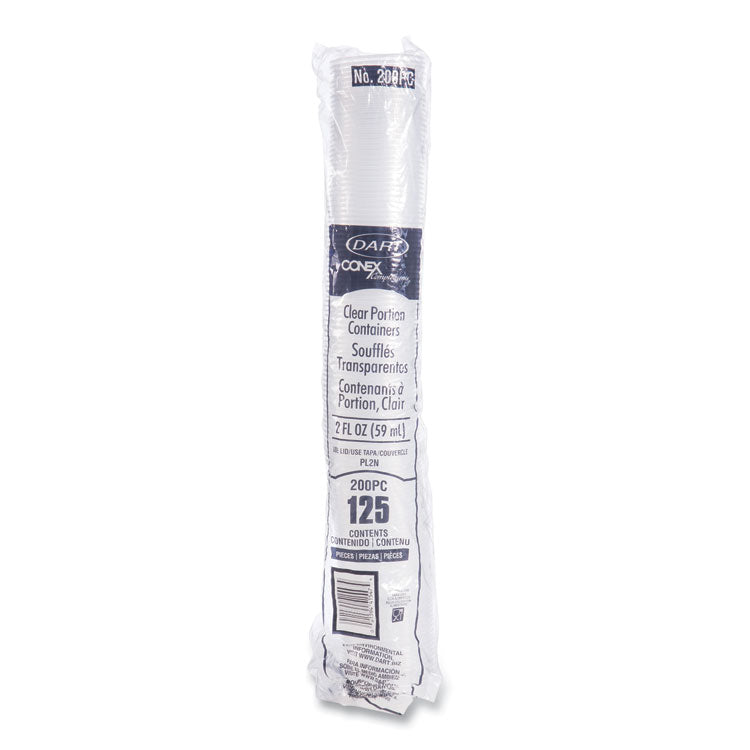 Conex Complements Portion/Medicine Cups, 2 oz, Plastic, Clear, 125/Bag, 20 Bags/Carton