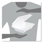 Foam Hinged Lid Containers, 6.4 x 9.3 x 2.9, White, 100/Pack, 2 Packs/Carton