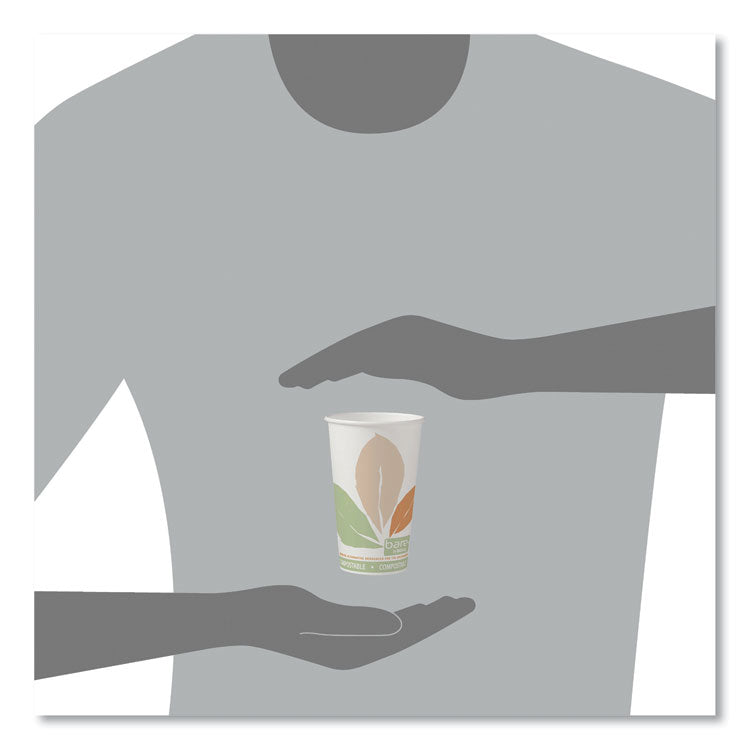 Bare Eco-Forward PLA Paper Hot Cups, 16 oz, White/Green/Orange, 1,000/Carton