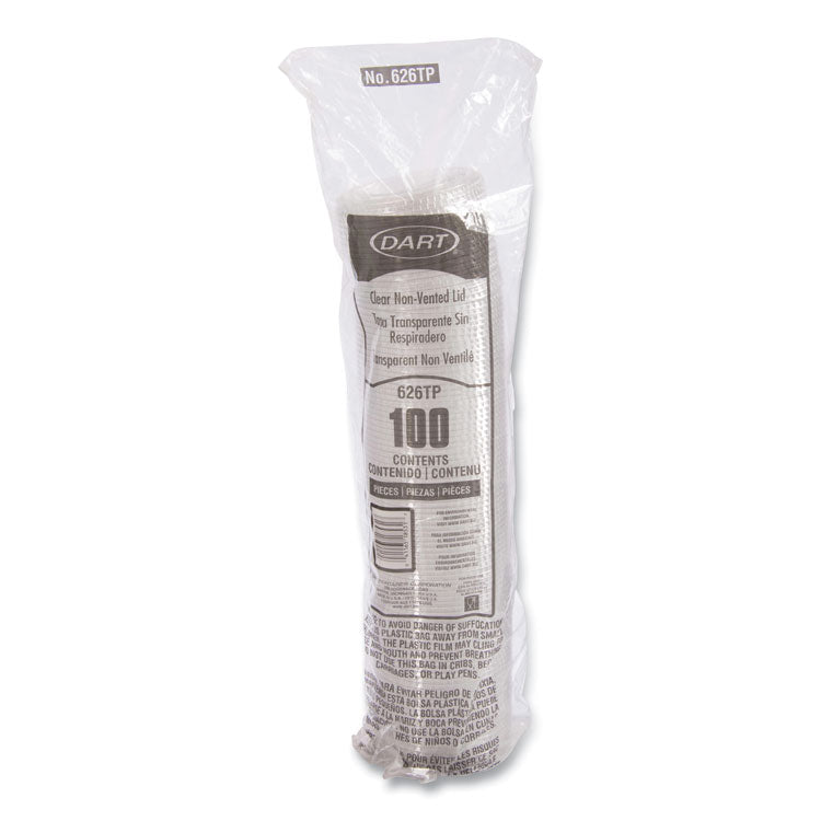 PETE Plastic Flat Cold Cup Lids, Fits 12 oz to 24 oz Cold Cups, Clear, 1,000/Carton