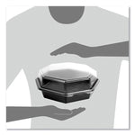 OctaView Hinged-Lid Cold Food Containers, 42 oz, 9.57" x 9.2" x 3.2", Black/Clear, Plastic, 100/Carton