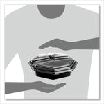 OctaView Hinged-Lid Cold Food Containers, 3 Compartments, 36 oz, 9.57 x 9.2 x 2.4, Black/Clear, Plastic, 100/Carton
