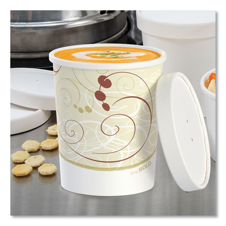 Flexstyle Double Poly Food Combo Packs, 32 oz, Symphony, Paper, 25 Cups and 25 Lids/Pack, 10 Packs/Carton