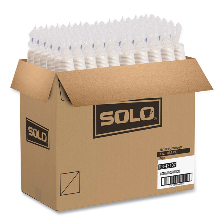 Paper Medical and Dental Graduated Cups, 3 oz, Paper, White/Blue, 100/Bag, 50 Bags/Carton