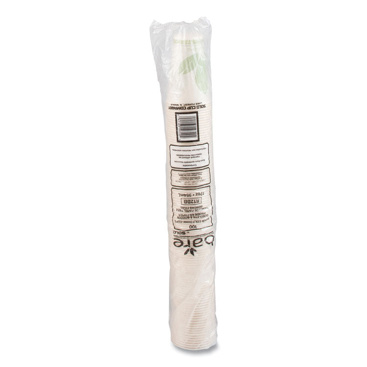 Bare Eco-Forward Paper Cold Cups, 12 oz, Green/White, 100/Sleeve, 20 Sleeves/Carton