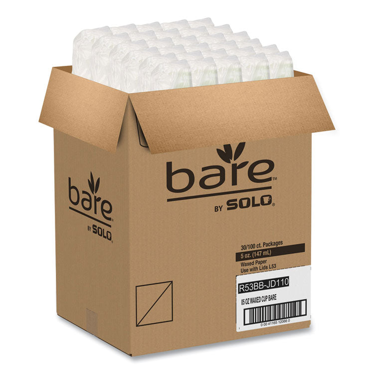Bare Eco-Forward Paper Cold Cups, 5 oz, Green/White, 100/Sleeve, 30 Sleeves/Carton