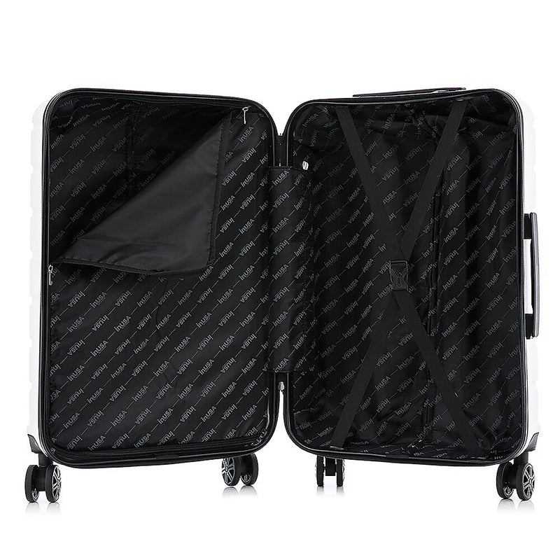 InUSA Trend 2-Piece Hardside Spinner Luggage Set, TSA Checkpoint Friendly, White (IUTRE0SM-WHI)