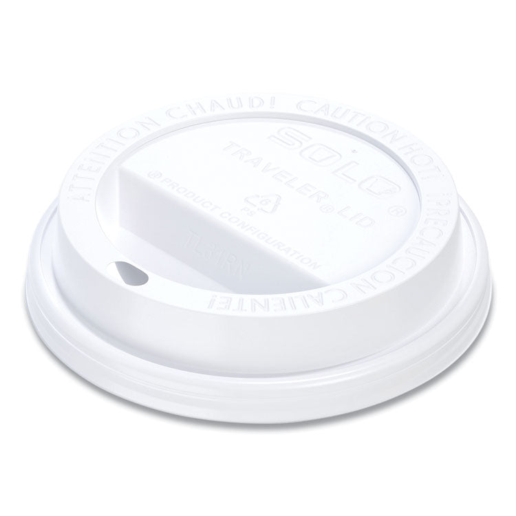 Traveler Cappuccino Style Dome Lid, Fits 10 oz Hot Cups, Plastic, White, 100/Pack, 10 Packs/Carton