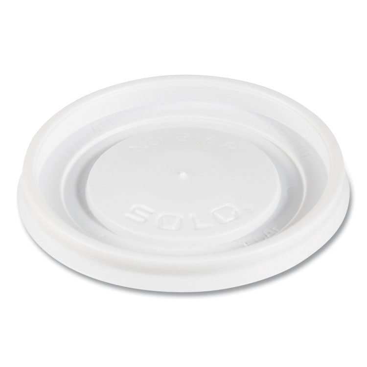 Polystyrene Vented Hot Cup Lids, Fits 4 oz to 6 oz Hot Cups, Plastic, White, 100/Pack, 10 Packs/Carton