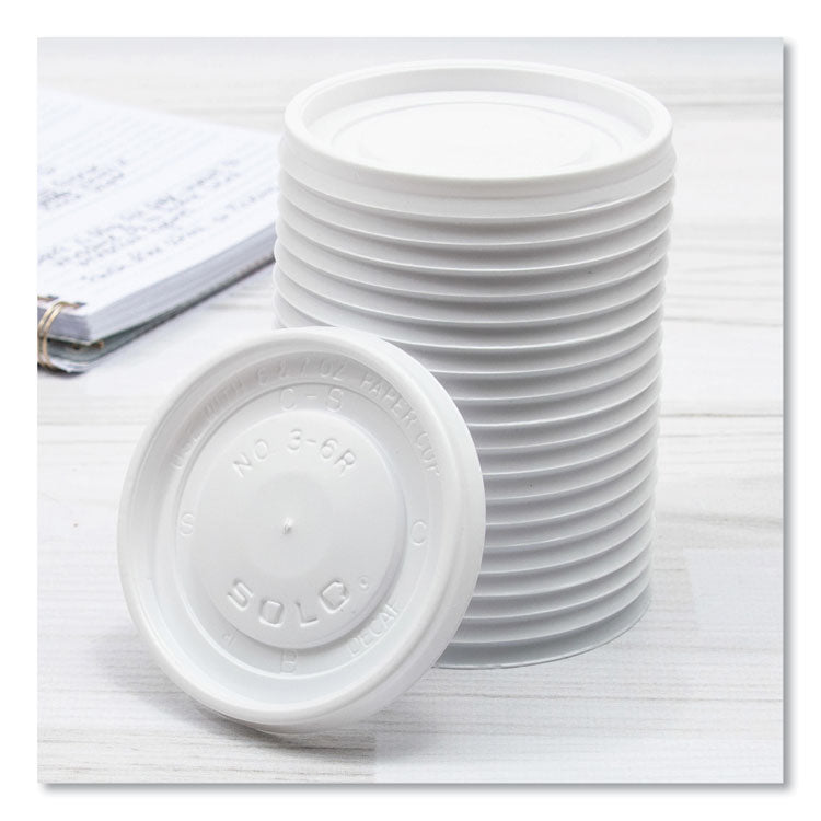 Polystyrene Vented Hot Cup Lids, Fits 4 oz to 6 oz Hot Cups, Plastic, White, 100/Pack, 10 Packs/Carton