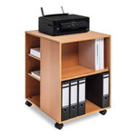 Flexible Multi-Functional Cart for Office Storage, Wood, 6 Shelves, 20.79 x 23.31 x 29.45, Beech
