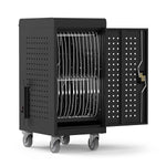 Luxor Lockable 24-Unit USB-C Secure Charging Cart, Black Powder-Coated Steel (CHMC001)