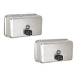 Alpine Industries Universal Wall Mounted Hand Soap Dispenser, Stainless Steel, 2/Pack (424-SSB-2PK)