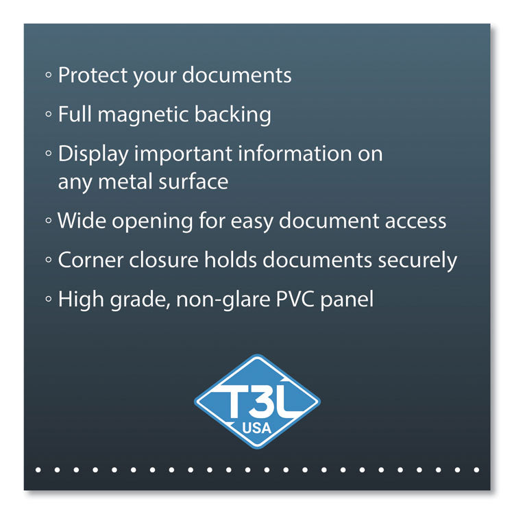 Easy Load Magnetic Pocket with Corner Closure, 14 x 11, Clear Frame, 5/Pack