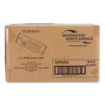 EcoSense Renewable PSM Wrapped Cutlery Kit, Fork/Knife/Napkin/Spoon, Plastic, White, 250/Carton