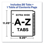 Customizable TOC Ready Index Black and White Dividers, 26-Tab, A to Z, 11 x 9.25, 1 Set