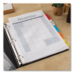 Insertable Big Tab Dividers, 5-Tab, Single-Sided Copper Edge Reinforcing, 11.13 x 9.25, White, Assorted Tabs, 1 Set