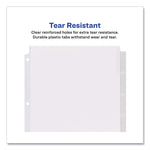 Insertable Big Tab Dividers, 8-Tab, 11.13 x 9.25, White, Clear Tabs, 1 Set