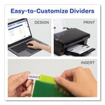 Insertable Big Tab Plastic Three-Pocket Corner Lock Dividers, 5-Tab, 11.13 X 9.25, Assorted, 1 Set