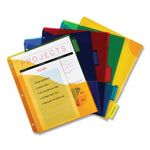 Insertable Big Tab Plastic Three-Pocket Corner Lock Dividers, 5-Tab, 11.13 X 9.25, Assorted, 1 Set