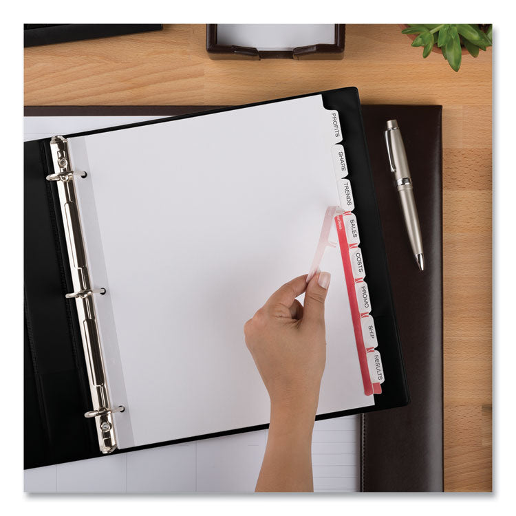 Print and Apply Index Maker Clear Label Dividers, Extra Wide Tab, 8-Tab, 11.25 x 9.25, White, 1 Set