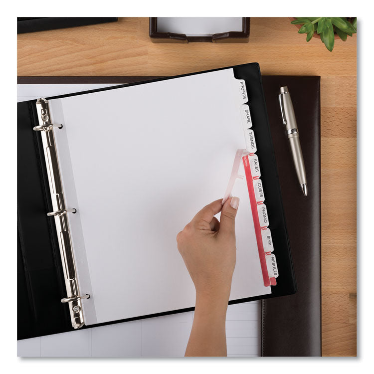 Print and Apply Index Maker Clear Label Dividers, Extra Wide Tabs, 8-Tab, 11.25 x 9.25, White, 5 Sets