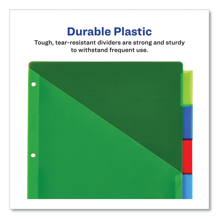 Insertable Big Tab Plastic 1-Pocket Dividers, 5-Tab, 11.13 X 9.25, Assorted, 1 Set