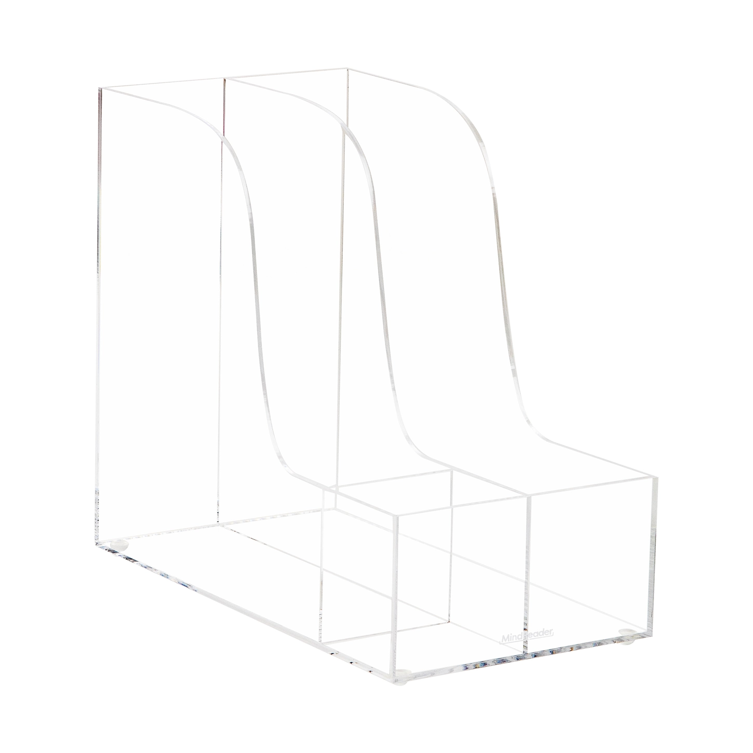 Mind Reader 3-Compartment Acrylic Desk Organizer, Clear (AMAG-CLR)