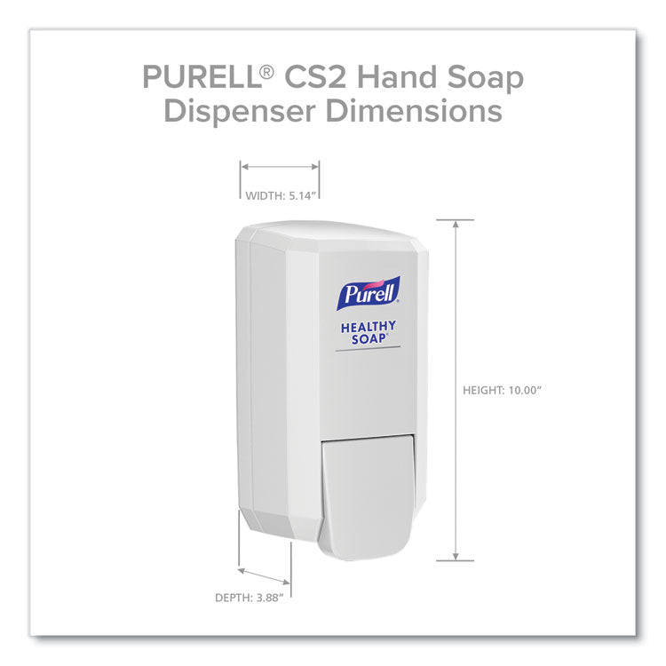 CS2 Healthy Soap Dispenser, 1,000 mL, 5.14" x 3.88" x 10", White, 6/Carton