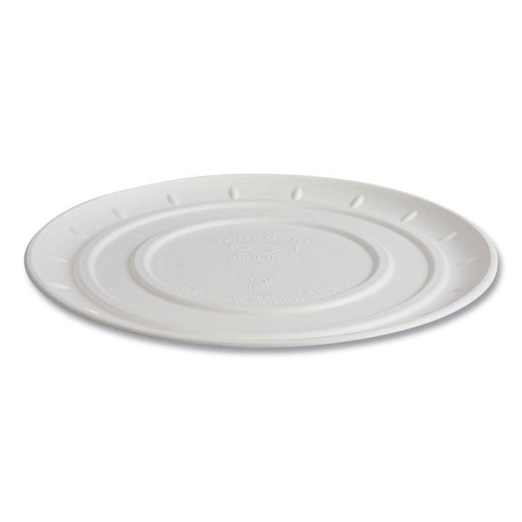 Vanguard Molded Fiber Pizza Tray, 16" Diameter, White, Sugarcane, 50/Carton
