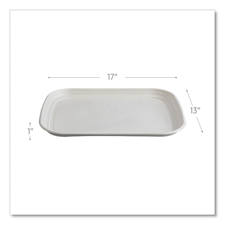 Regalia Sugarcane Servingware, Platter, 13 x 17, White, 100/Carton