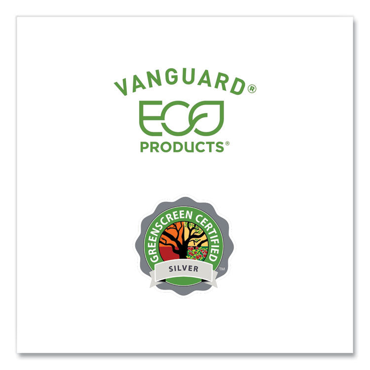 Vanguard Worldview Renewable and Compostable Sugarcane Take-Out Containers, 47 oz, 9 x 9 x 1.5, White, 200/Carton