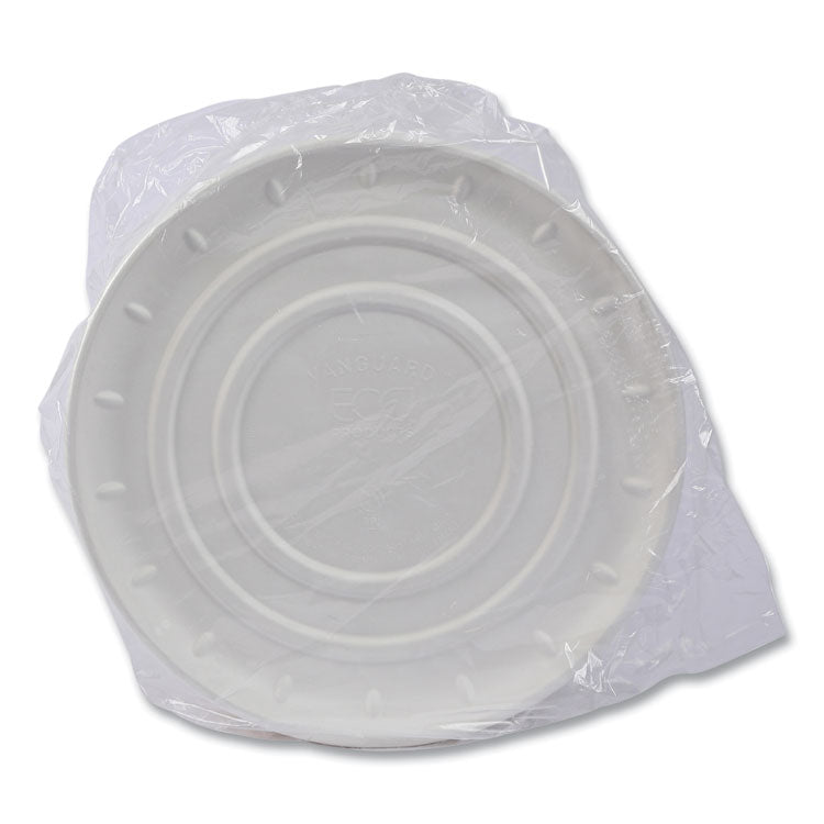 Vanguard Molded Fiber Pizza Tray, 16" Diameter, White, Sugarcane, 50/Carton