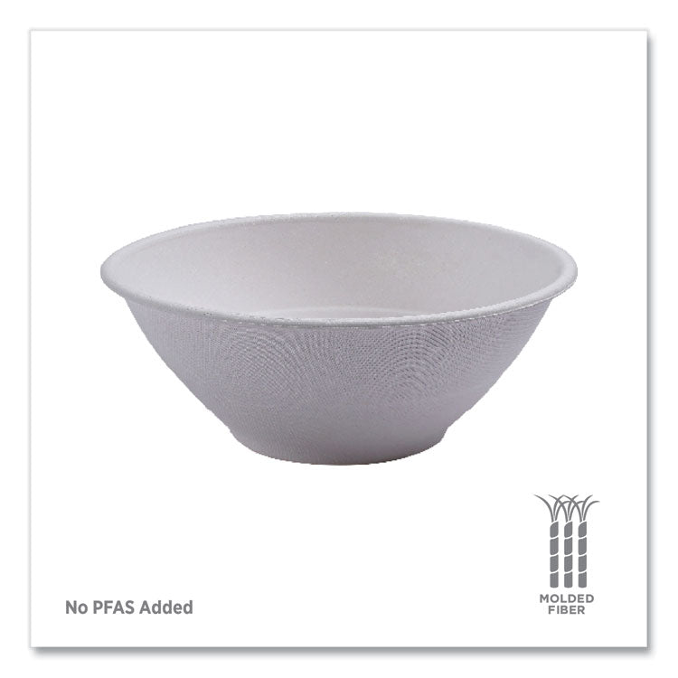 Vanguard Renewable and Compostable Sugarcane Bowls, 40 oz, White, 400/Carton