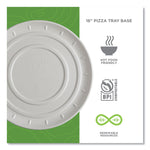 Vanguard Molded Fiber Pizza Tray, 16" Diameter, White, Sugarcane, 50/Carton