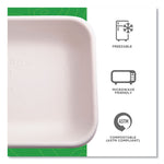 Vanguard Worldview Renewable and Compostable Sugarcane Take-Out Containers, 24 oz, 8 x 6 x 1, White, 400/Carton