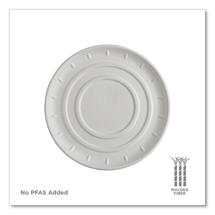 Vanguard Molded Fiber Pizza Tray, 14" Diameter, White, Sugarcane, 50/Carton