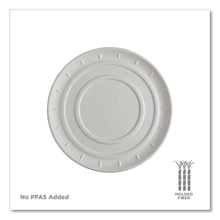 Vanguard Molded Fiber Pizza Tray, 16" Diameter, White, Sugarcane, 50/Carton