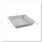 Vanguard Worldview Renewable and Compostable Sugarcane Take-Out Containers, 47 oz, 9 x 9 x 1.5, White, 200/Carton