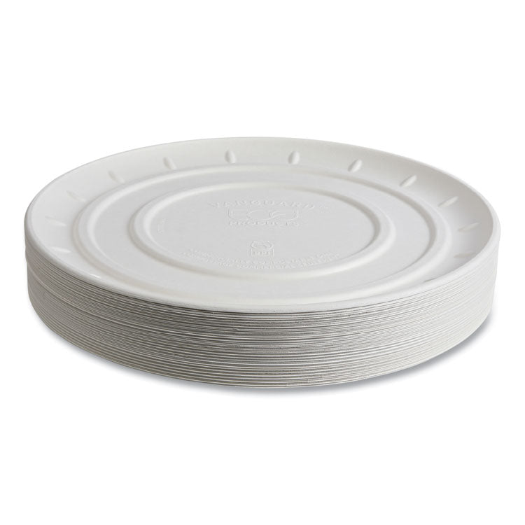 Vanguard Molded Fiber Pizza Tray, 16" Diameter, White, Sugarcane, 50/Carton