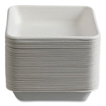 Vanguard Worldview Renewable and Compostable Sugarcane Take-Out Containers, 36 oz, 8 x 8 x 2, White, 200/Carton
